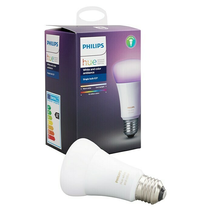 Philips Hue Bombilla LED RGB (10 W, E27, RGBW, Temperatura de color ajustable, 1 ud.)