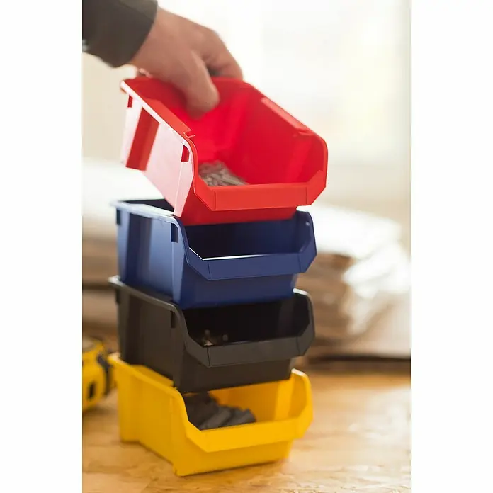 Stanley Gaveta - Tamaño: 2, Rojo - Contenedores de almacenamiento coloridos para la organización del taller, perfectos para clasificar tornillos, tuercas y piezas pequeñas. Prácticos y ordenados.