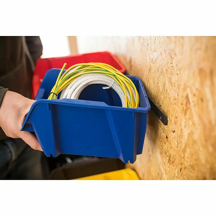 Stanley Gaveta - Tamaño: 3, Azul - Contenedor de almacenamiento azul con cables, ideal para taller y almacenamiento, montaje en pared.