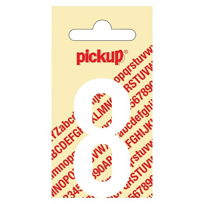 Pickup Sticker (Motief: 8, Wit, Hoogte: 60 mm)