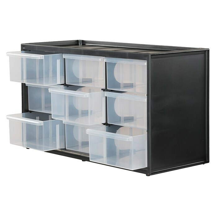 Caja organizadora multiusos nº 19 de plástico con separadores, 8  compartimentos, almacenaje de tornillos, tuercas, accesorios pe
