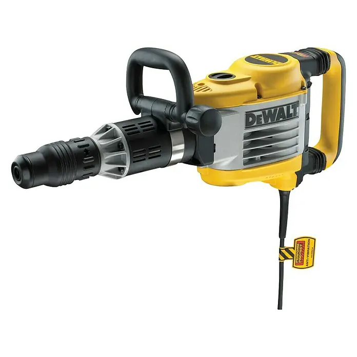 DeWalt Martillo perforador D25902K - 1.550 W, 19 J, Alojamiento SDS-MAX - Martillo demoledor DeWalt con diseño amarillo y negro. Ideal para trabajos de demolición pesados y proyectos de construcción.
