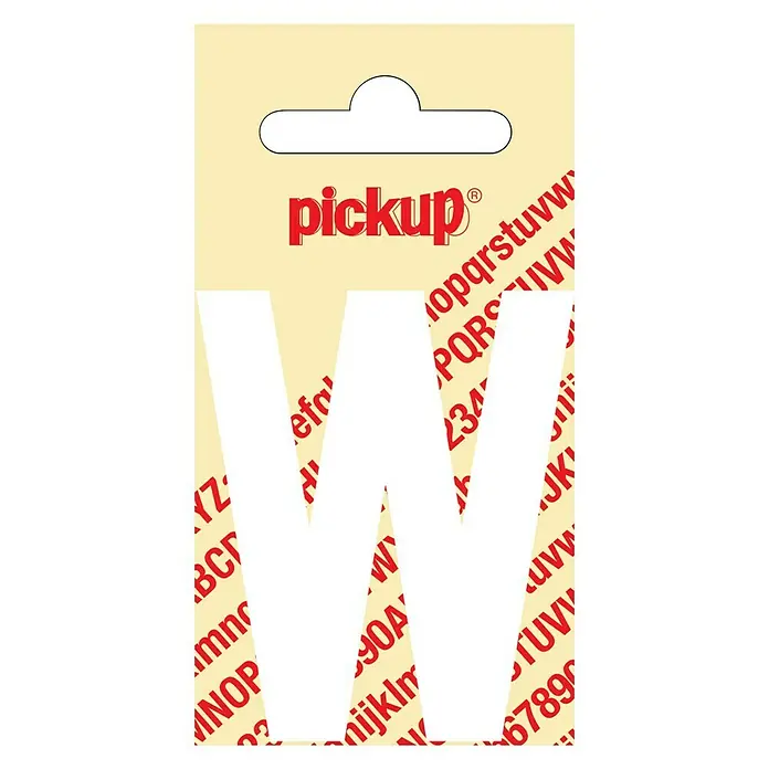 Pickup Aufkleber - Motiv: W, Weiß, Höhe: 60 mm - Aufkleber im "W"-Design von Pickup, ideal zum Beschriften und Dekorieren.