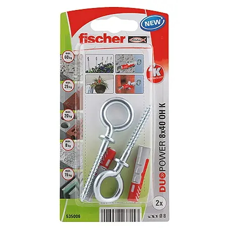 Fischer Duopower Set de tacos con gancho de ojo