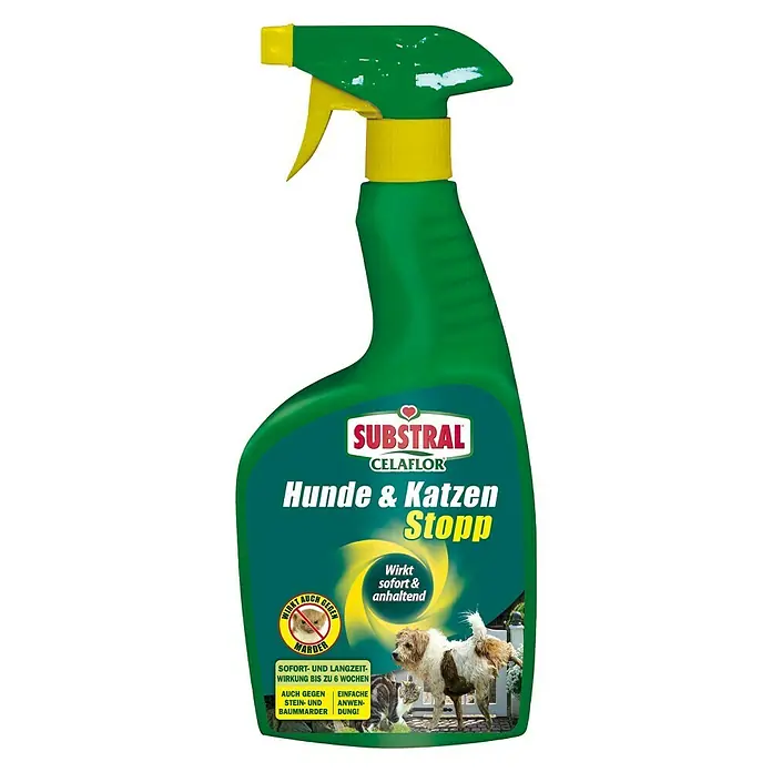 Substral Celaflor Hunde- & Katzen-Stopp - 500 ml, Max. Anwendungsfläche: 10 m² - Substral Celaflor Hunde & Katzen Stopp: Ein Spray zur Abwehr von Hunden und Katzen, das sofort und langanhaltend wirkt, auch gegen Marder.