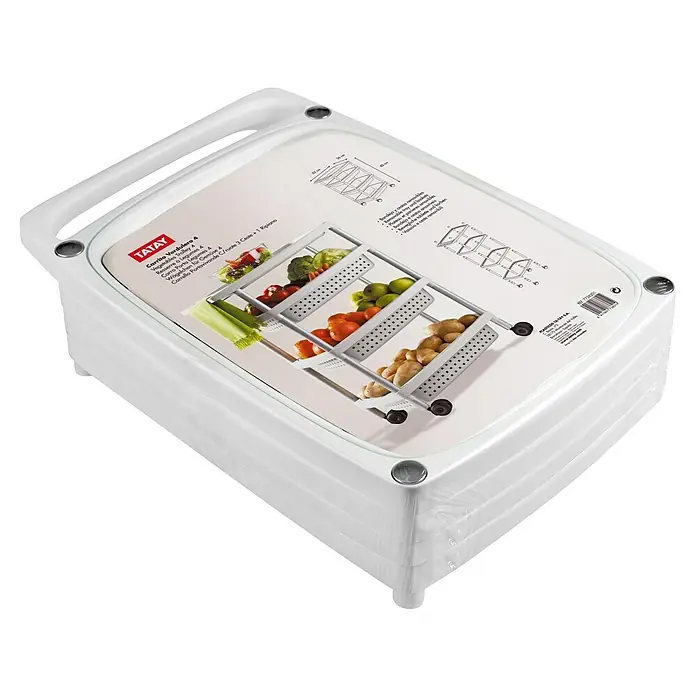 Tatay Carro con ruedas 4 niveles - 36 x 52 x 79,5 cm, Blanco - Este es un carro de cocina TATAY con 3 cestas y 1 estante. Es perfecto para guardar frutas y verduras en la cocina.