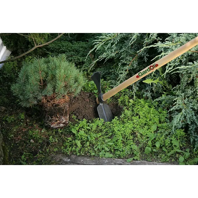 Gardol Wiedehopfhacke - Länge Stiel: 105 cm - Gartengerät zum Pflanzen eines kleinen Baumes. Spaten mit Holzgriff und robustem Metallkopf, ideal für Gartenarbeiten.