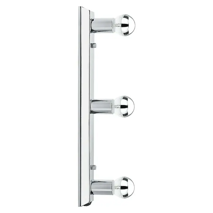 Paulmann Spiegelleuchte Regula - 120 W, L x B x H: 42 x 5 x 7,5 cm, Chrom, Anzahl Leuchtmittel: 3 Stk. - Ein schlanker, verchromter Badezimmer-Waschtischleuchte mit drei klaren Globuslampen für ein helles und modernes Ambiente im Badezimmer.