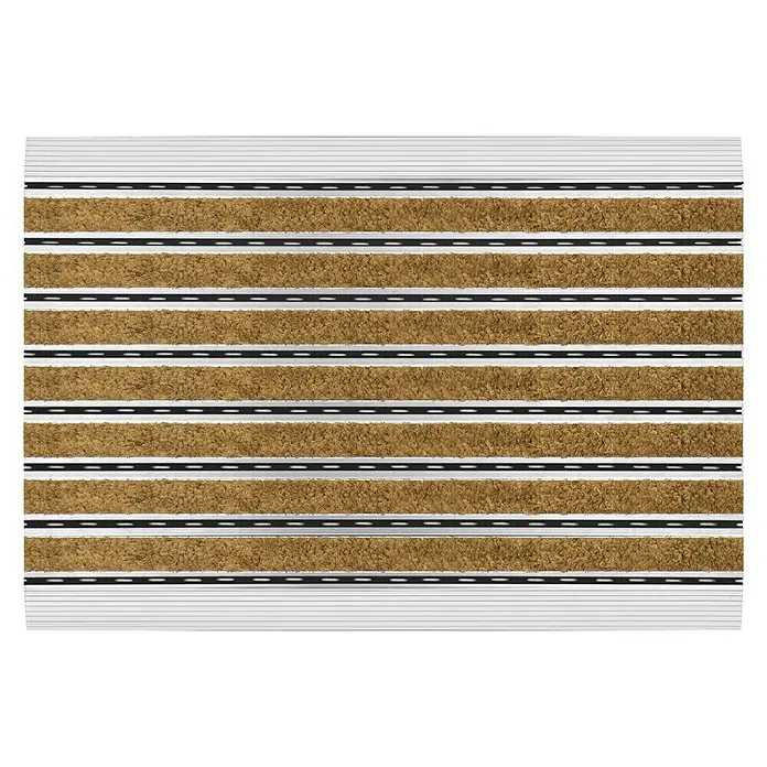 Schmutzfangmatte Fantastic - Braun, 60 x 42 cm, Kokos - Die Kokosmatte mit Aluminiumprofil ist robust und ideal für den Eingangsbereich. Sie reinigt Schuhe effektiv und sieht dabei gut aus.
