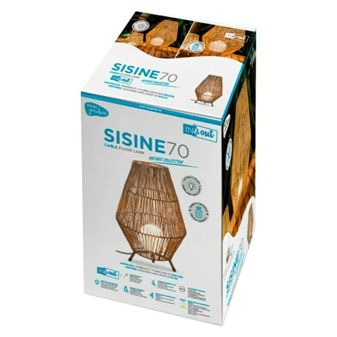 New Garden Sisine Außenstehleuchte Sisine - B x H: 48 x 72 cm - Kartonverpackung für eine SISINE70 Kabelbodenleuchte aus Naturmaterialien, ideal für den Innen- und Außenbereich.