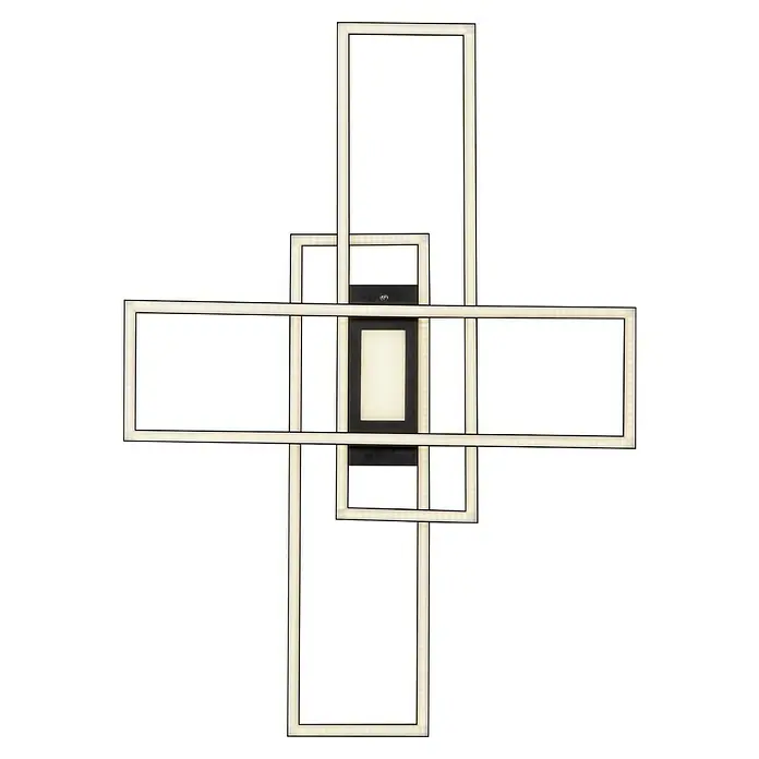 Just Light LED-Deckenleuchte Asmin - 50 W, 99,2 x 69,4 cm, Schwarz, Mehrfarbig - Moderne LED-Wandleuchte mit geometrischem Design und warmweissem Licht für stilvolle Akzente im Raum.