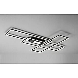 LeuchtenDirekt LED-Deckenleuchte Asmin (50 W, L x B x H: 99,2 x 69,4 x 5 cm, Schwarz)