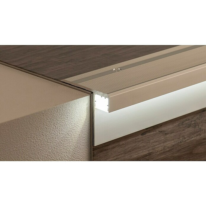 Treppenkantenprofil für LED Streifen Silber