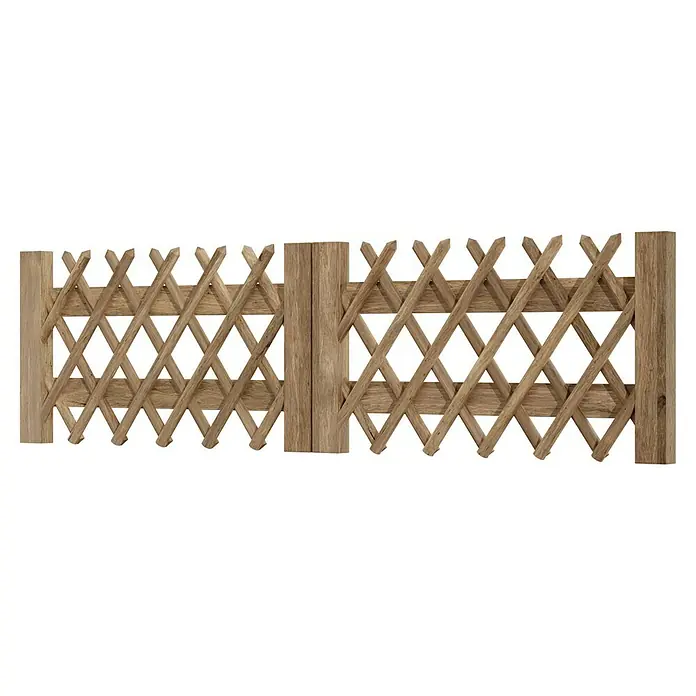T & J Jägerzaun-Gartentor Doppel - 300 x 80 cm, Ohne Beschläge, Holz, Braun - Hier ist ein dekorativer und praktischer Holzzaun.