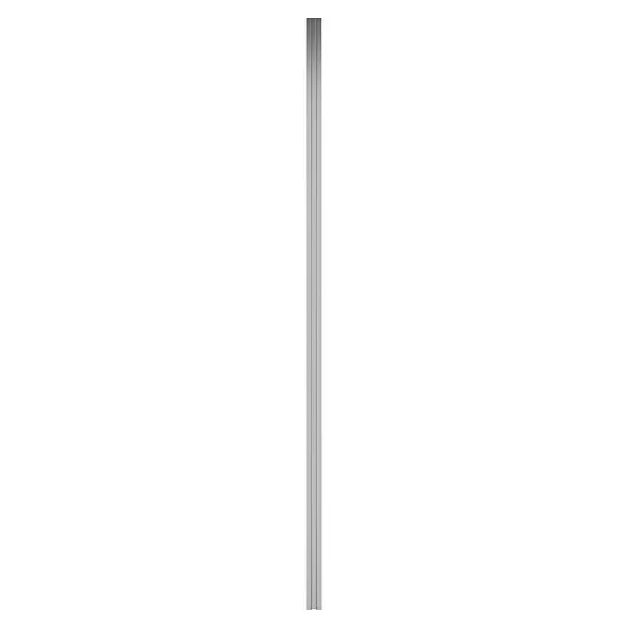 T & J Zaunpfosten-Set Ecosteck - 6,8 x 6,8 x 240 cm, Silber, Aluminium - Satz aus drei grauen vertikalen gerillten Paneelen.