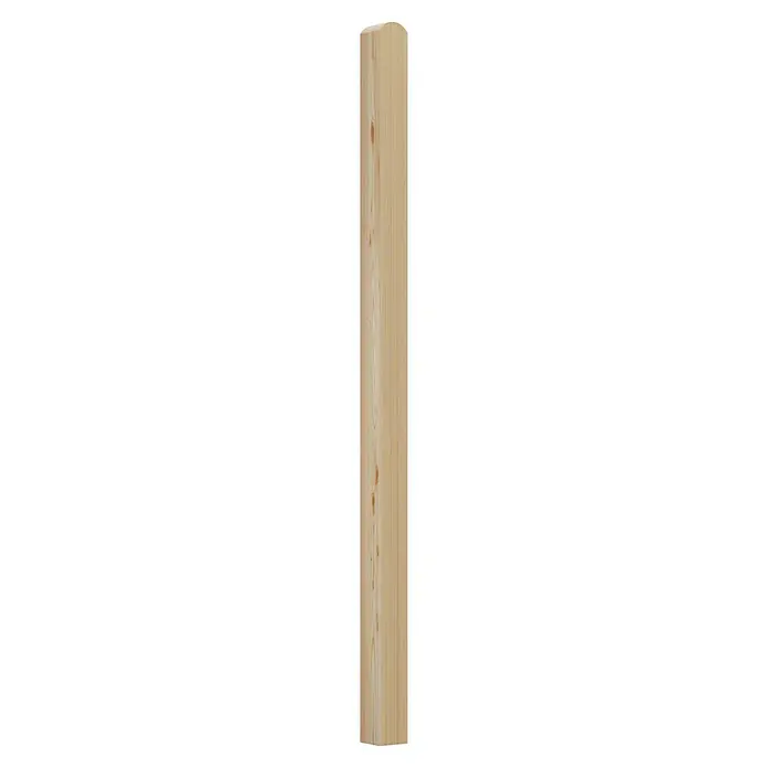 T & J Pfosten - 9 x 9 x 190 cm, Passend für: Classico, Aalborg & Antholt, Braun - Nahaufnahme eines hellen, unbehandelten Holzbretts mit Astlöchern, ideal für rustikale Möbelprojekte.