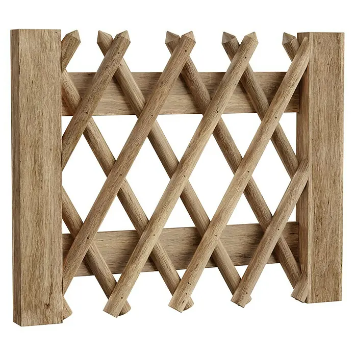 T & J Jägerzaun-Gartentor - 100 x 80 cm, Ohne Beschläge, Holz, Braun - Holzzaun mit rautenförmigem Gitterwerk und rustikaler Optik. Ideal zur Gartendekoration und Abgrenzung von Bereichen im Außenbereich.
