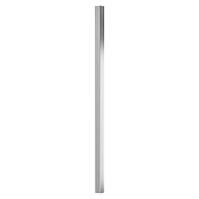 T & J Zaunpfosten-Set Ecosteck - 6,8 x 6,8 x 180 cm, Silber, Aluminium - Abstraktes Graustufenbild mit vertikalen Linien und subtilen Farbverläufen, die ein modernes und minimalistisches Designelement darstellen.