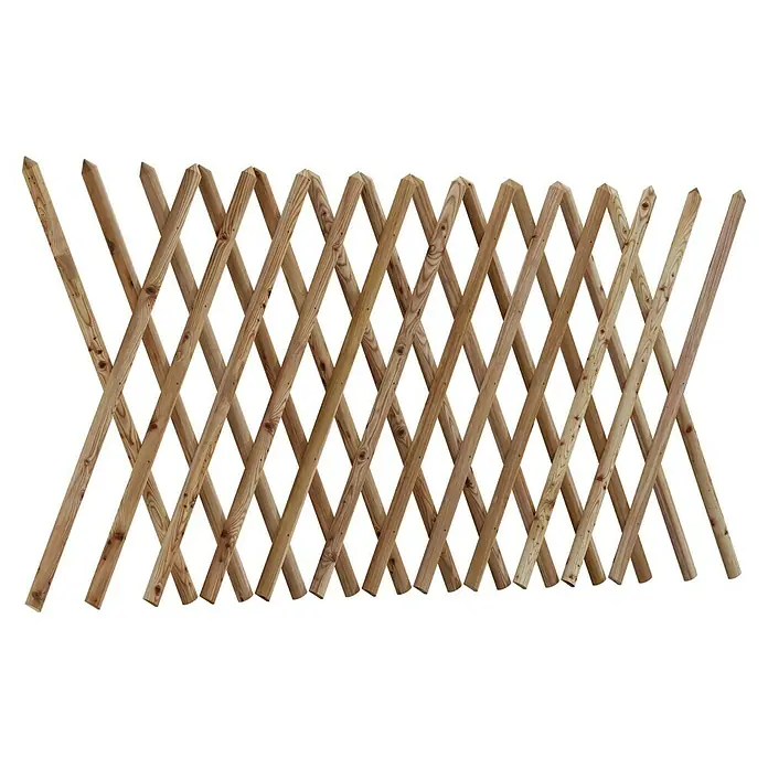 T & J Jägerzaun - 250 x 120 cm, Holz - Holz-Spalier für den Garten. Das erweiterbare Holzgitter ist ideal als Rankhilfe für Pflanzen oder als dekorativer Gartenzaun.