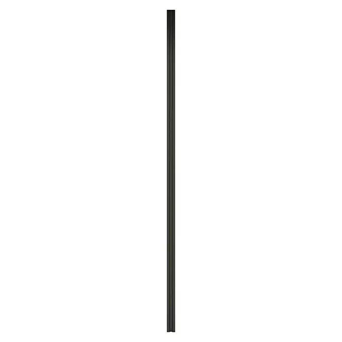 T & J Zaunpfosten-Set Ecosteck - 6,8 x 6,8 x 240 cm, Anthrazit, Aluminium - Dunkelgraues vertikales Profil mit drei parallelen Rippen.
