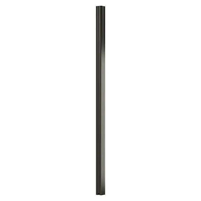 T & J Zaunpfosten-Set Ecosteck - 6,8 x 6,8 x 180 cm, Anthrazit, Aluminium - Abstraktes Bild in Grautönen mit vertikalen Streifen, das eine moderne und minimalistische Ästhetik vermittelt.\n