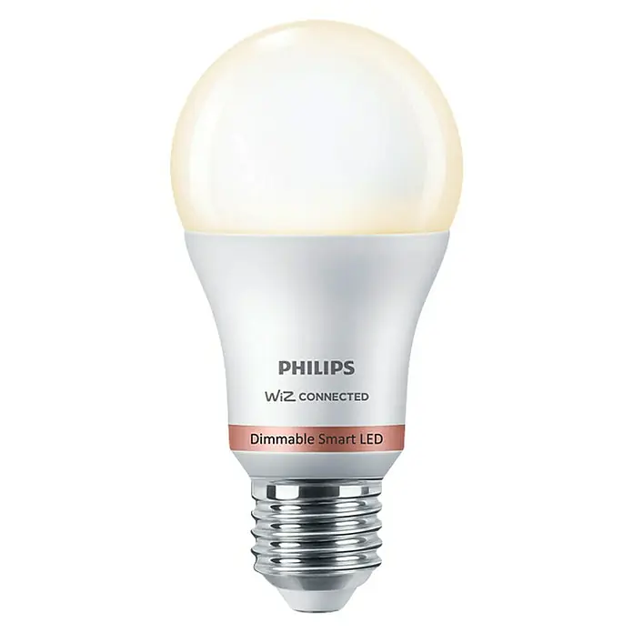 Philips Wiz Bombilla LED regulable Wifi Y Bluetooth - E27, Intensidad regulable, Blanco cálido, 806 lm, 8,5 W - Bombilla LED inteligente regulable Philips WiZ. Solución de iluminación eficiente energéticamente y controlable con la app WiZ.