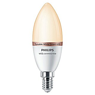 Philips Wiz Bombilla LED Regulable Vela (4,9 W, E14, 470 lm, C37, Blanco neutro)