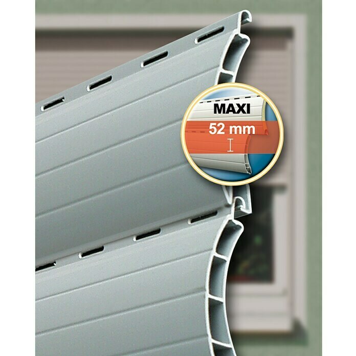 Schellenberg Rollladenprofil Maxi (L x B: 1 m x 52 mm, Geeignet für: Rollladen-Maxi-Systeme, Grau)