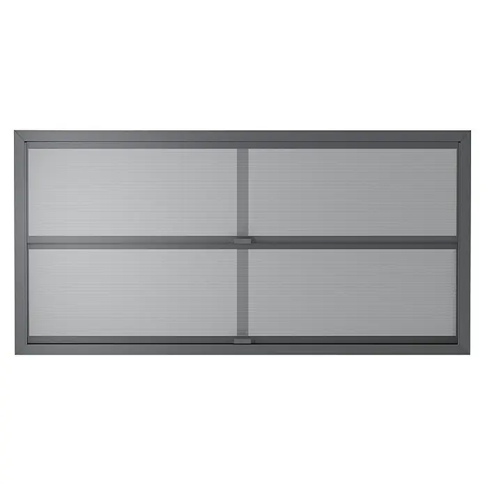 Gardol Frühbeet-Aufsatz - L x B x H: 198 x 98 x 23 cm - Graue doppelte Plissee-Jalousie mit horizontalen Linien und einem schlichten, modernen Design für Fenster.