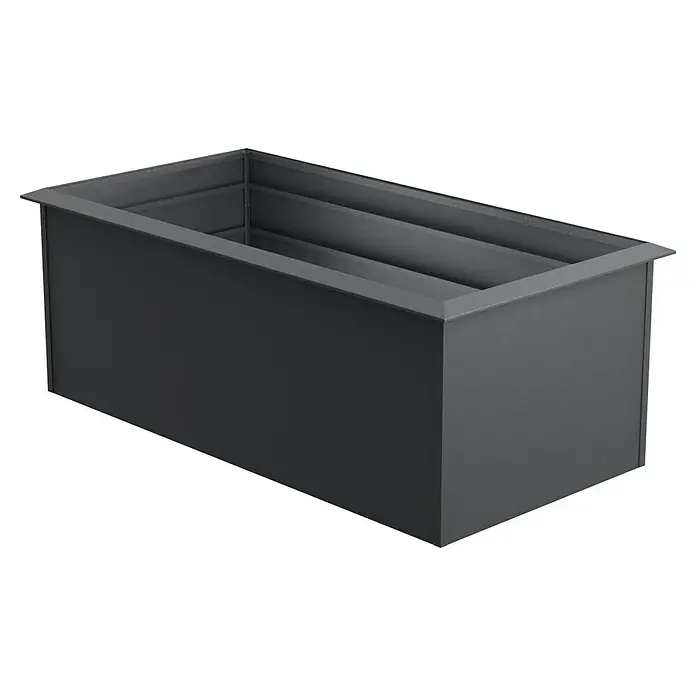 Gardol Huerto urbano - 200 x 100 x 76 cm, Acero, Antracita - Jardinera rectangular gris oscuro, ideal para espacios exteriores como jardines o patios. Material resistente a la intemperie para mayor durabilidad.