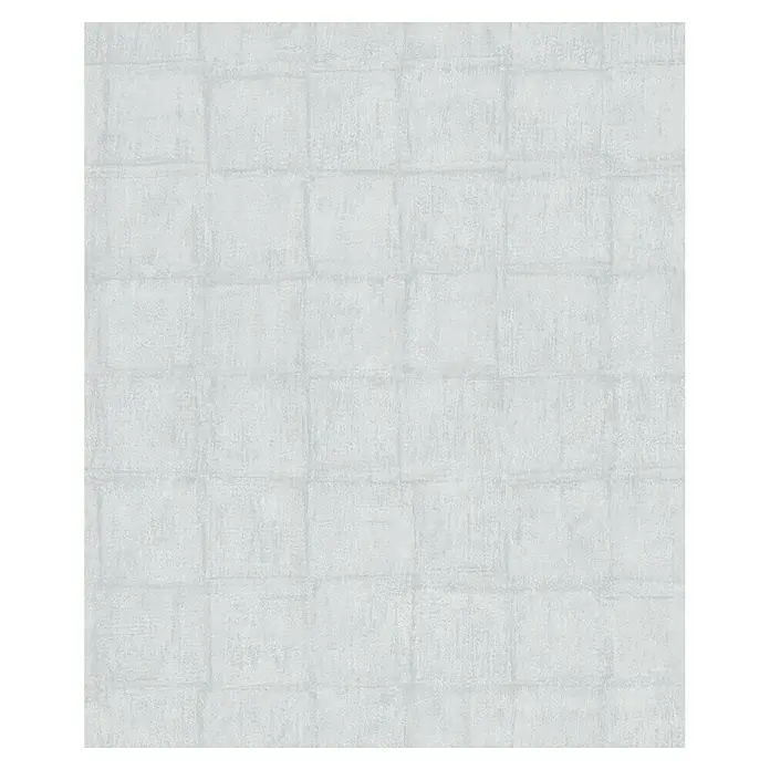 Marburg Botanica Vliestapete - Blau/Grau, Fliesenoptik, 10,05 x 0,53 m - Quadratische, hellgraue Tapete mit subtiler Textur für moderne Innenräume, die eine schlichte und elegante Atmosphäre schaffen soll.