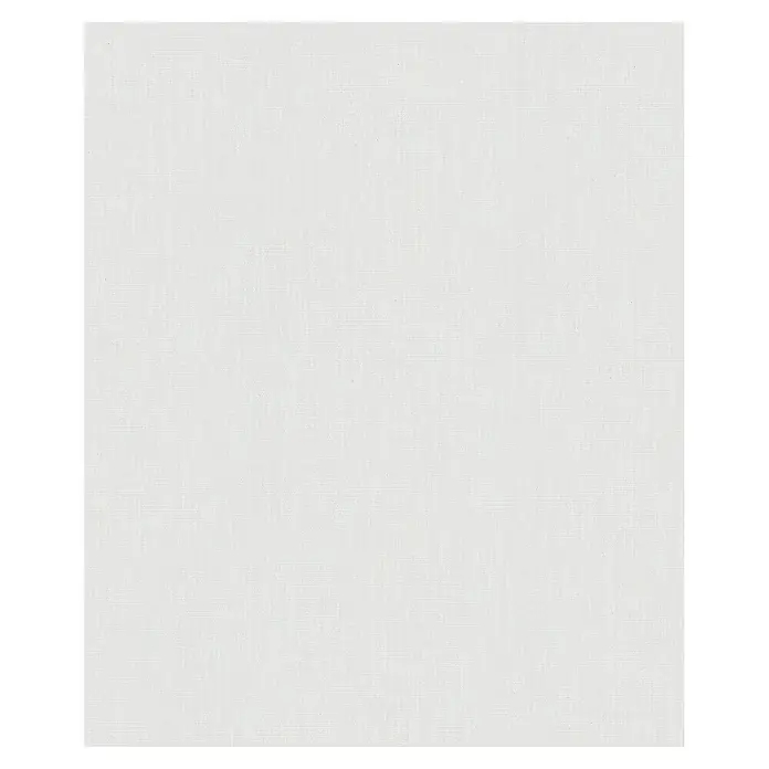 Marburg Botanica Vliestapete Struktur - Weiß/Grau, Uni, 10,05 x 0,53 m - Eine Nahaufnahme einer weißen Leinwand mit sichtbarer Textur und schwarzem Rahmen, ideal für Malerei oder Drucke.