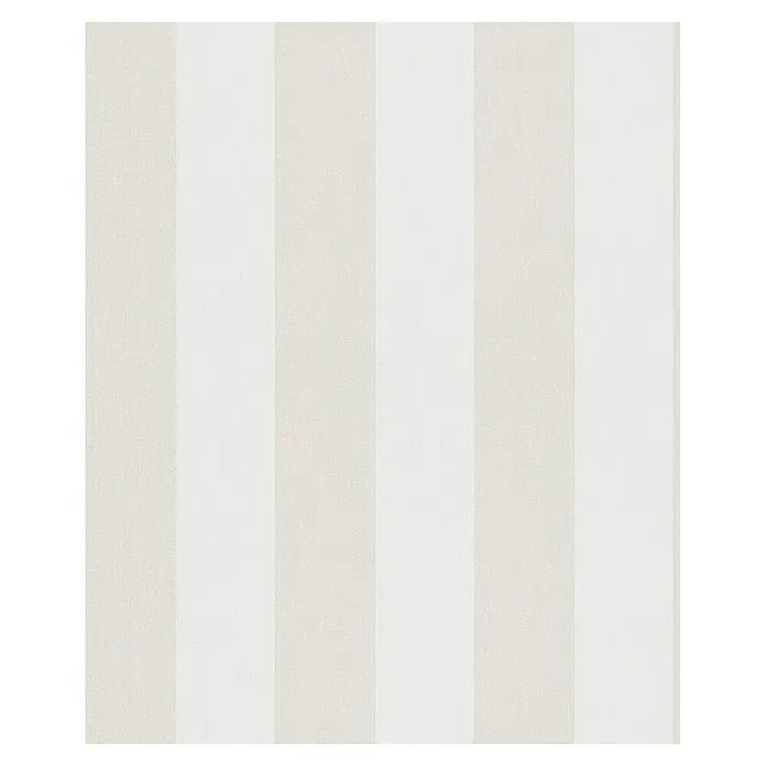 Marburg Kids' Walls Vliestapete - Beige/Weiß, Streifen, 10,05 x 0,53 m - Elegante Tapete mit breiten, vertikalen Streifen in hellen Farbtönen, die eine subtile Textur und ein raffiniertes Design zeigt.