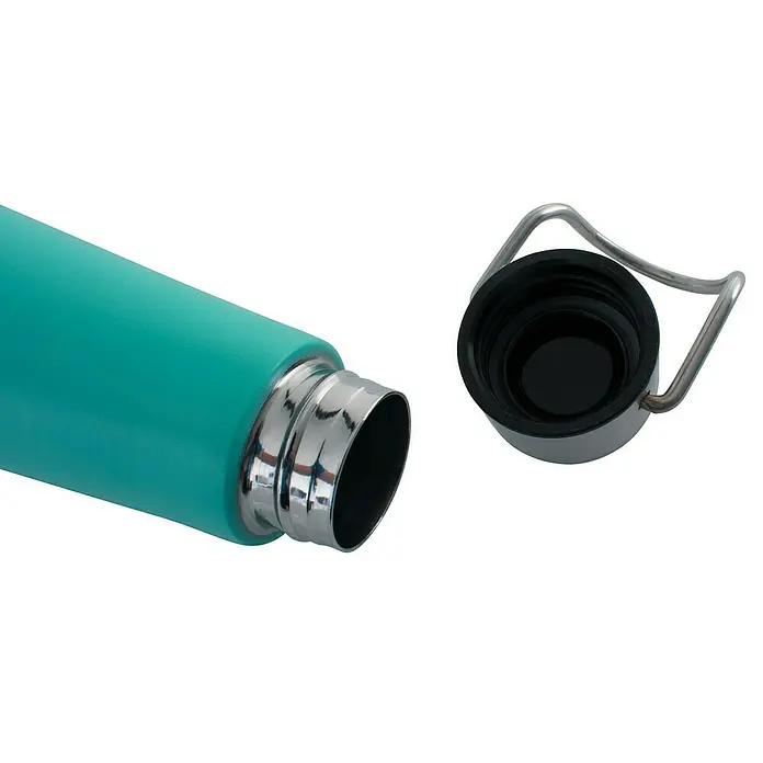 Seac Sub Termo Wadi - 500 ml, Turquesa - Botella de agua abierta de acero inoxidable turquesa con tapa y fianza plateada.