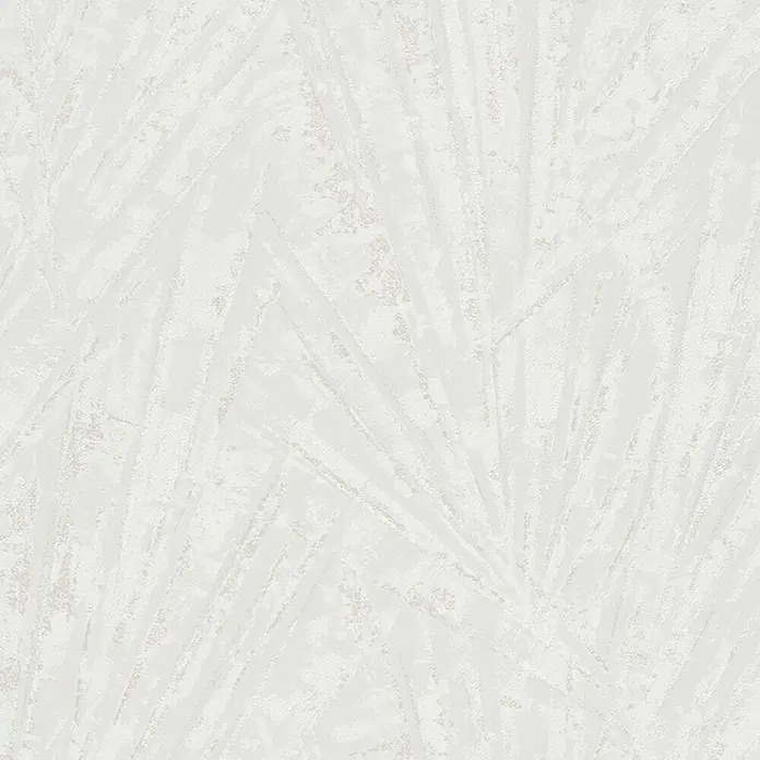 Marburg Papis Loveday Vliestapete Allover-Struktur - Greige/Pearl, Grafisch, 10,05 x 0,7 m - Weißes Tapetenmuster mit zarten, stilisierten Palmblatt-Motiven für eine elegante und beruhigende Wandgestaltung.