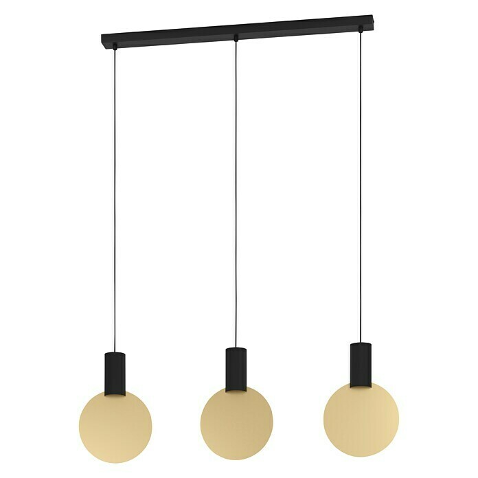 Eglo Sarona Pendelleuchte (13,5 W, Schwarz/Gold, GU10, Anzahl Leuchtmittel: 3 Stk.) | BAUHAUS