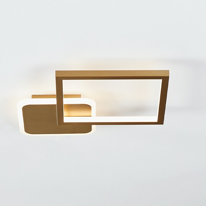 Eglo LED-Deckenleuchte GAFARES (15 W, L x B x H: 33 x 33 x 5 cm, Gold/Weiß)  | BAUHAUS