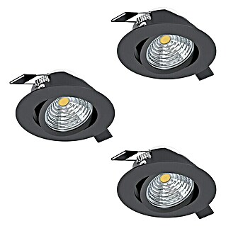 Eglo LED-Einbauspot SALICETO (Warmweiß, Durchmesser: 8,8 cm, 3 Stk., Schwarz)