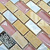 Mozaïektegel Brick Crystal Mix XCM B05S (30 x 28,5 cm, Beige/Bruin/Wit, Glanzend)