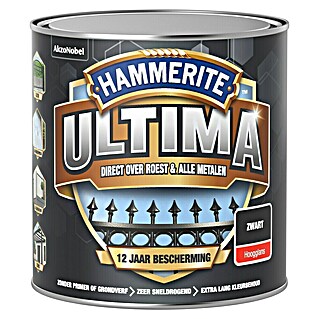 Hammerite Ultima Metaallak (Zwart, 250 ml, Hoogglans)