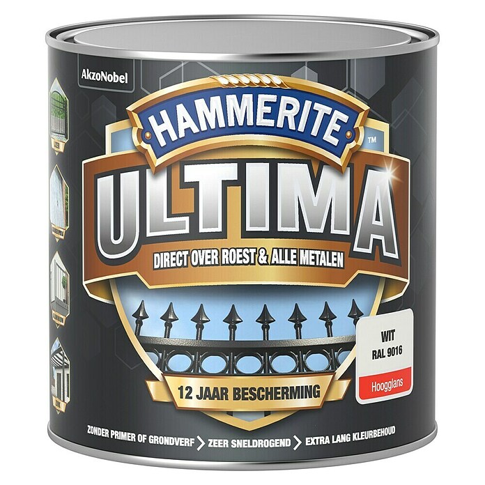 Hammerite Ultima Metaallak (Wit, 250 ml, Hoogglans) | BAUHAUS