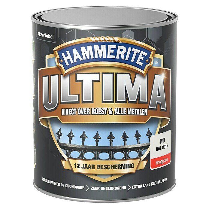 Hammerite Ultima Metaallak (Wit, 750 ml, Hoogglans) | BAUHAUS