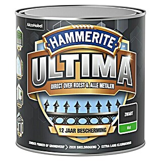 Hammerite Ultima Metaallak (Zwart, 250 ml, Mat)