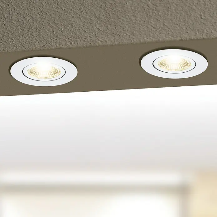 Eglo LED-Einbauleuchte SALICETO - Warmweiß, Durchmesser: 8,8 cm, Weiß, 1 Stk. - Zwei runde, weiße Deckeneinbaustrahler spenden warmes Licht und erhellen den Raum mit einer modernen Beleuchtungslösung.