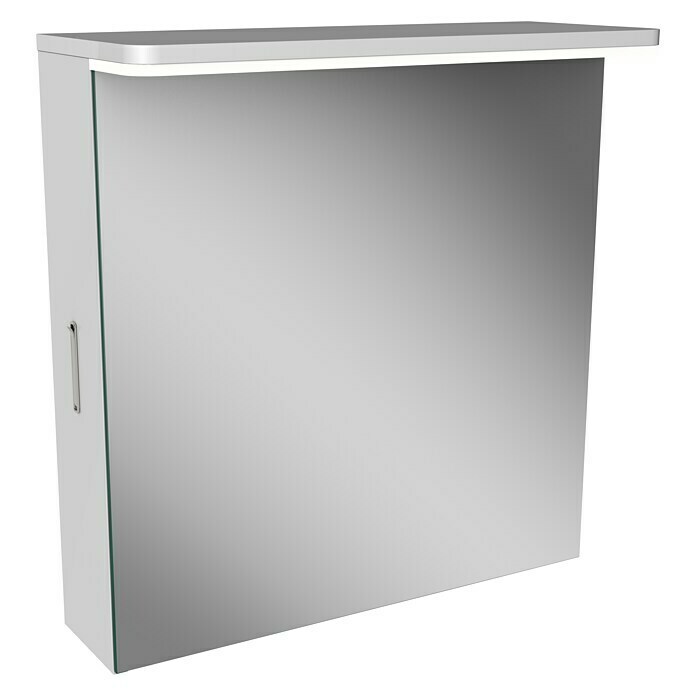 Modern 3.0 Led-spiegelkast (b x h: 60 x 70 cm, Rechts, Met verlichting, Spaanplaat, Wit)