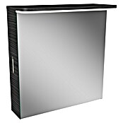 Modern 3.0 LED-Spiegelschrank (B x H: 60 x 70 cm, Links, Mit Beleuchtung, Spanplatte, Darkoak)