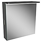 Modern 3.0 LED-Spiegelschrank (B x H: 60 x 70 cm, Links, Mit Beleuchtung, Spanplatte, Grafit)