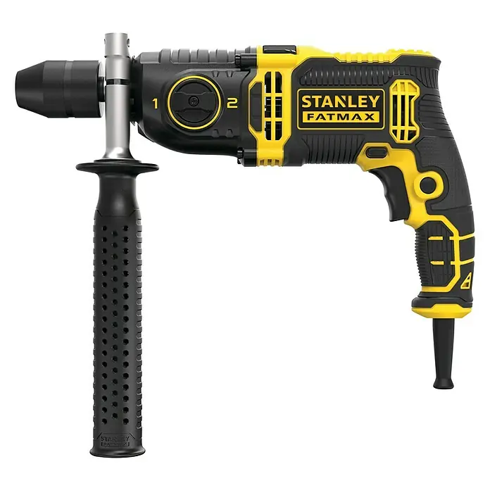 Stanley FatMax Schlagbohrmaschine FMEH1100K-QS1.100 W, Schnellspannbohrfutter - Stanley Fatmax Schlagbohrmaschine in Schwarz und Gelb. Kompakte Bauweise mit Zusatzhandgriff für sicheren Halt beim Bohren.
