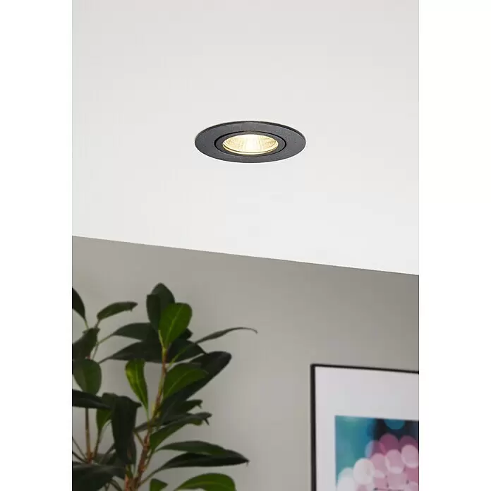 Eglo LED-Einbauleuchte SALICETO - Warmweiß, Durchmesser: 8,8 cm, Schwarz, 1 Stk. - Stimmungsaufnahme
