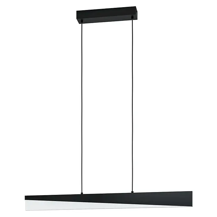 Eglo Isidro LED-Pendelleuchte - 27 W, L x B x H: 79,5 x 6 x 11 cm, Schwarz, Warmweiß - Moderne LED-Hängeleuchte mit schlankem Design und schwarz-weißer Farbgebung für stilvolle Beleuchtung im Raum.